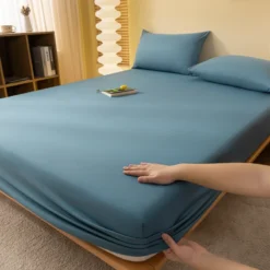 Drap Housse 105x200 Bleu